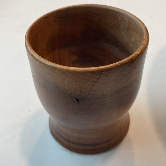 Oregon Myrtle Wood Bowl & VTG. Utensil Cup Organizer EUC VTG Mid Century Modern - Picture 12 of 16